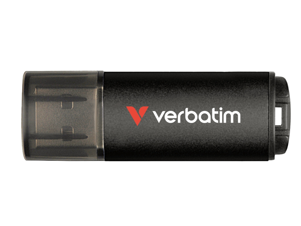 Unidad USB metálica V200 de 64 GB, tipo A, 3.2 Gen 1, color negro, Verbatim (3.1 Gen 1)