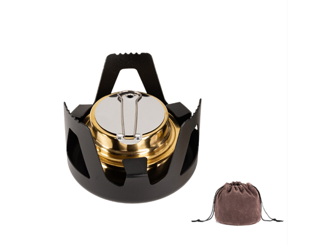 Hornillo Portátil De Alcohol De Latón Con Base Ultraligera De Aluminio Para Acampar, Hacer Senderismo Y Picnics.