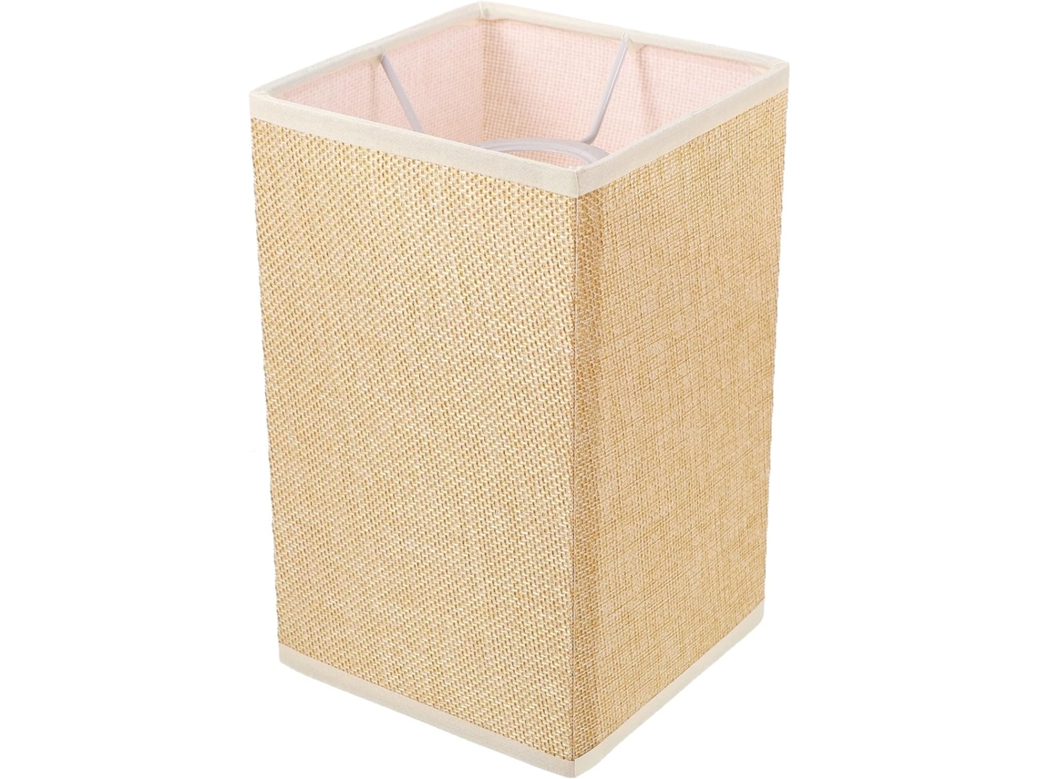 Lámpara cilíndrica de tela E27 para hotel, color beige.