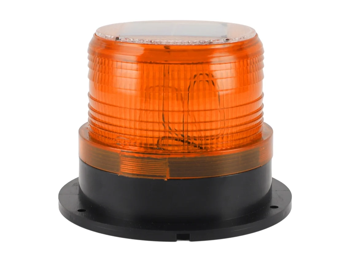 Luz De Señalización Solar Con 8 Led, Sensor Crepuscular Y De Amanecer, Batería De 1200 Mah, Luz Estroboscópica Amarilla Para Obras Y Tráfico.