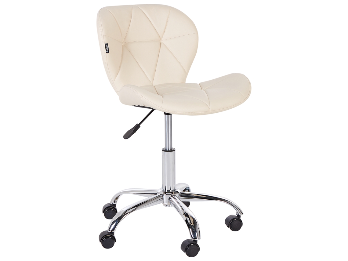 Silla de oficina BELIANI Valetta de Piel sintética Beige 48x48x90