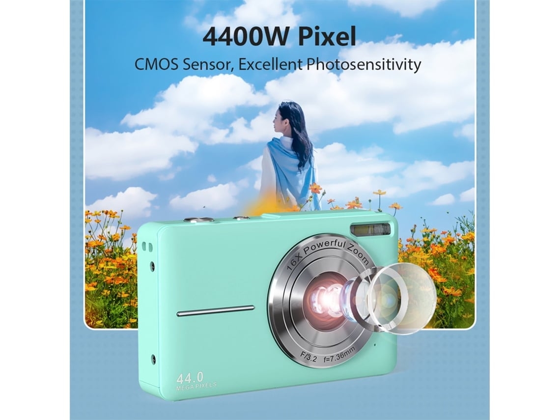 Cámara digital compacta DC403 Cámara CCD de nivel básico 44 MP Zoom 16x Pantalla de 2,4 pulgadas 32 GB Verdeyemaesre