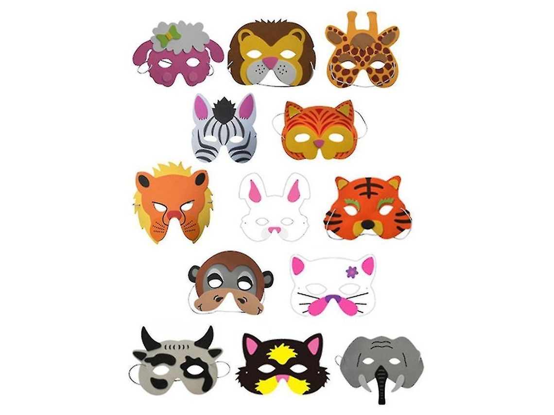 13 Máscaras De Animales De Fieltro Para Una Fiesta De Cumpleaños Infantil Con Temática Salvaje