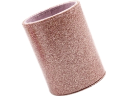 Soporte Para Brochas De Maquillaje De Piel Sintética Rosa, Superficie Suave Y Resistente A Los Arañazos Para El Hogar.