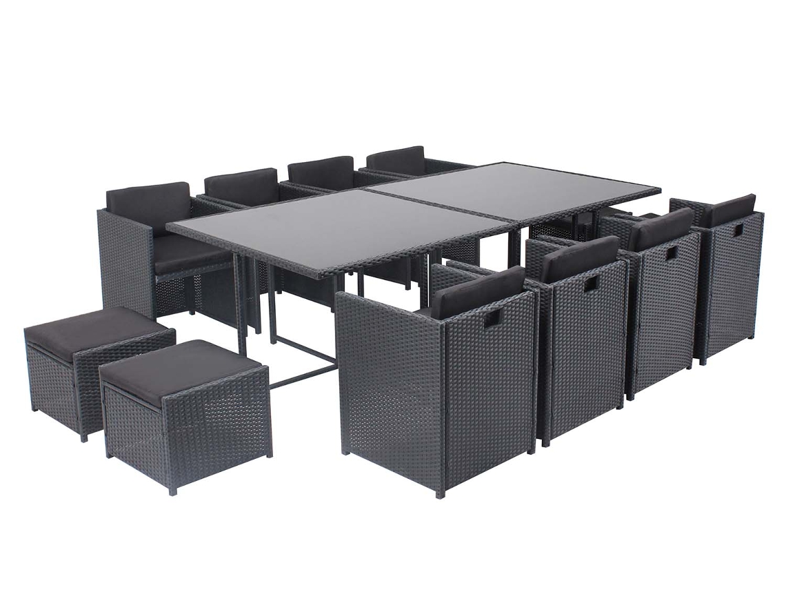 Conjunto de Jantar CONCEPT U Miami (Negro - Resina - 235x115x73 cm)