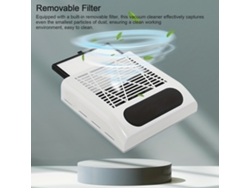 Aspiradora eléctrica de 80 W para polvo de uñas con velocidad ajustable y filtro.
