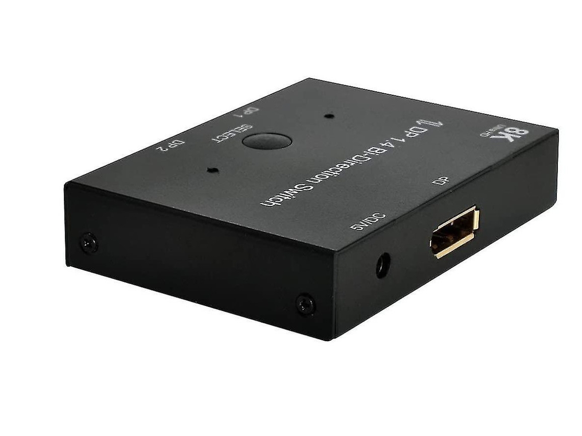 Conmutador bidireccional DP DisplayPort 1.4 HDCP SST extendido 8K 30Hz 4K 60Hz compatible con concentrador MST Bestvite (negro)