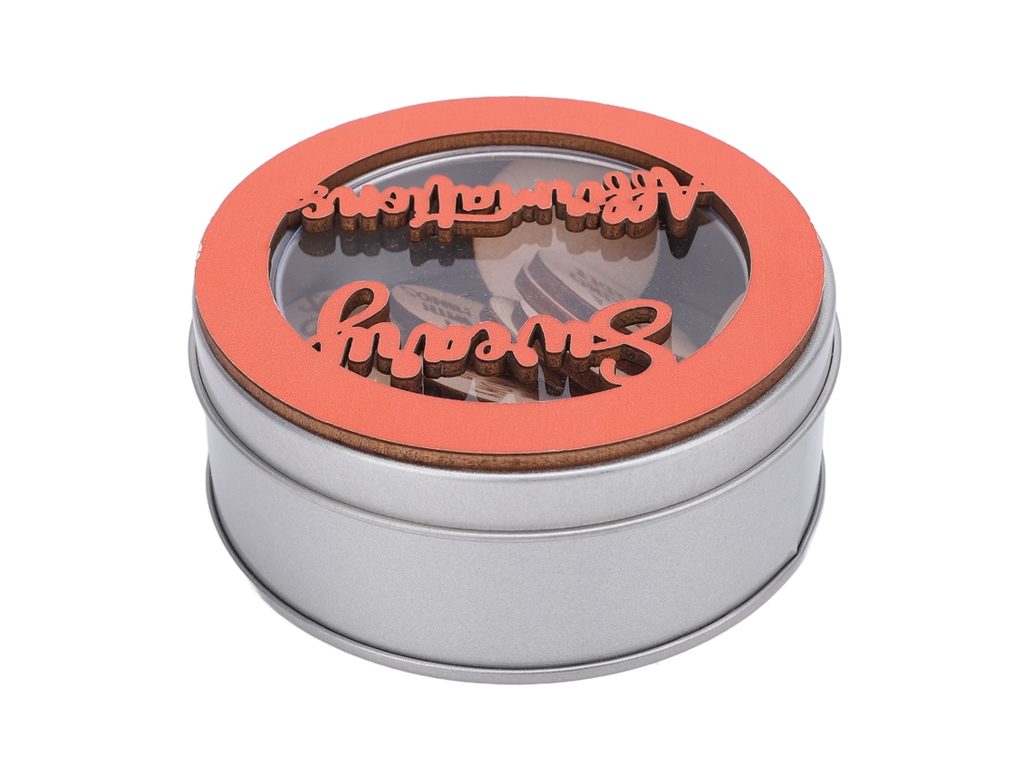 Baok-22 Piezas de Mini Discos Decorativos de Madera Divertidos y con Mensajes Sugerentes para Amigos y Familiares Naranja