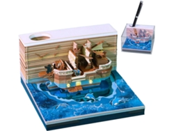 Calendario De Escritorio 3d Barco Pirata, Adorno De Papel Desprendible 2026