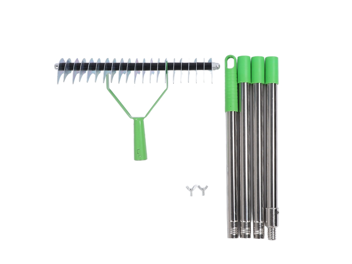 Peine Para Canalones Para Césped Con Varilla Extensible, Escarificador De Acero Inoxidable, Herramienta De Jardinería