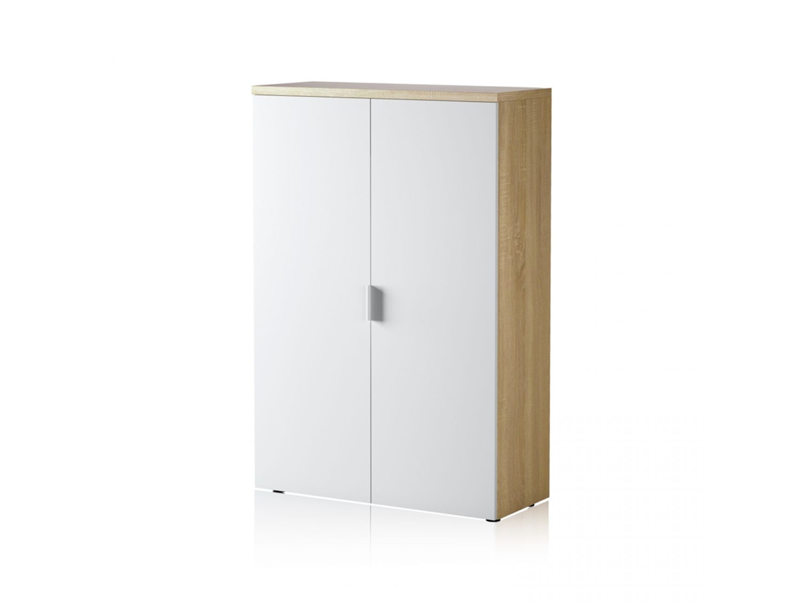 Armario auxiliar Work Blanco Artik (Blanco Mate) - Roble Canadian 80 x 119 x 32,5 cm