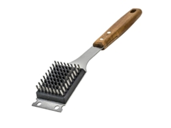 Escova De Limpieza Para Parrilla Chrui Cabo Madera Acero Inox 38cm