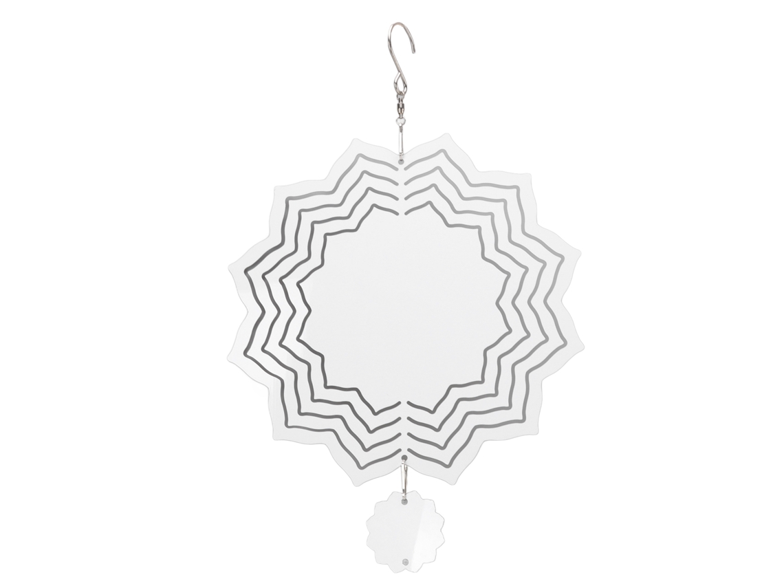 Campana de viento decorativa blanca sencilla y resistente a la intemperie.