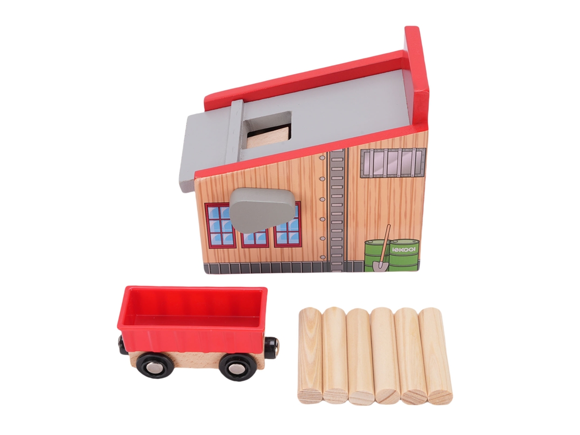 8 Piezas De Accesorios De Vía De Tren De Madera Expandibles Para Juguetes De Trenes Infantiles