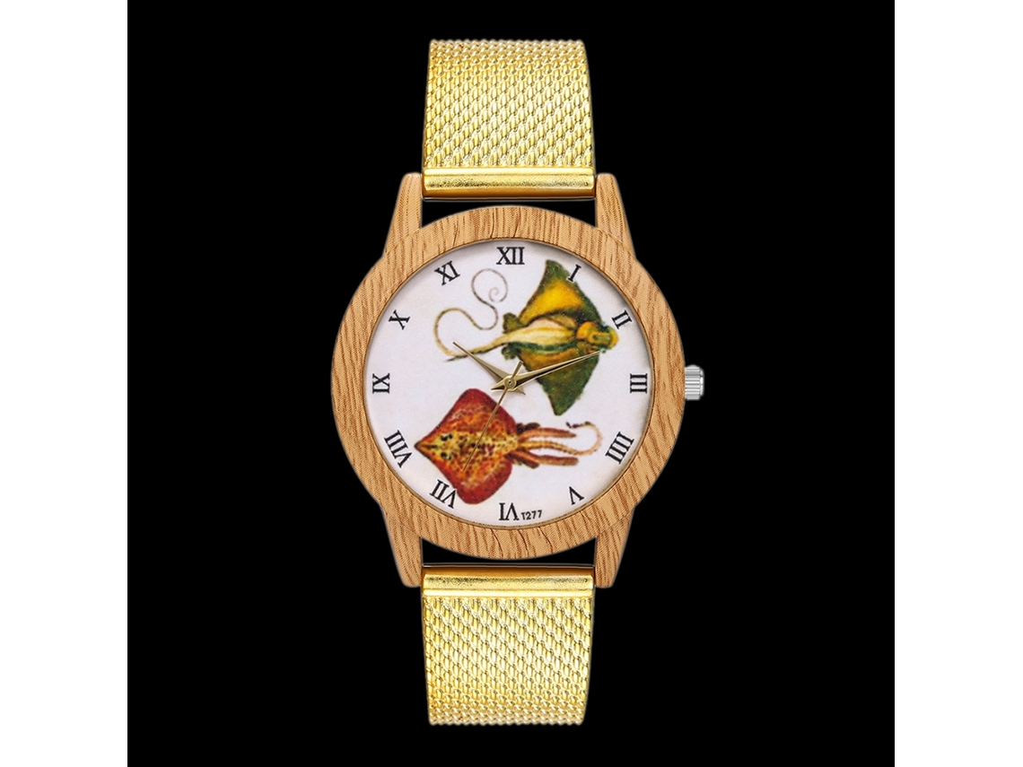 Reloj De Pulsera Unisex De Cuarzo, Nuevo, De Alta Calidad, Color Dorado.