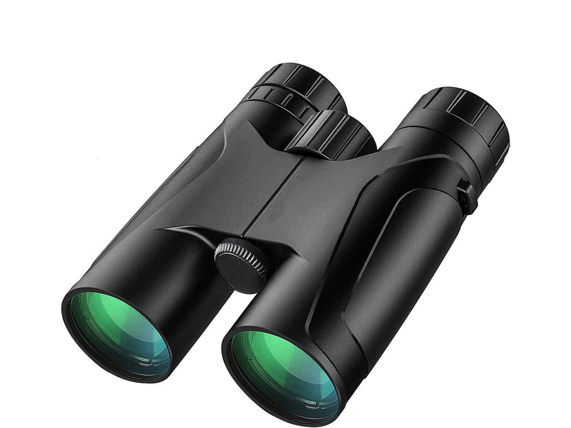 Prismáticos para adultos 12x42 impermeables con prismáticos FMC Bak4 transparentes y duraderos para camping.