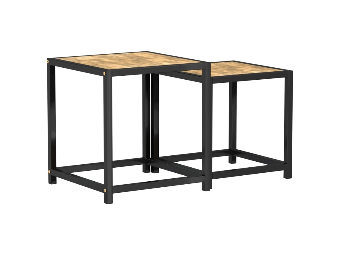 Maison Exclusive - Mesas De Centro 2 Unidades Mdf Negro Y Amarillo