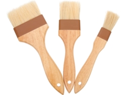 Piezas, Té, 3 Piezas De Pinceles De Aceite De Alimentos Con Madera De Haya Resistente A La Temperatura Para Barbacoa.