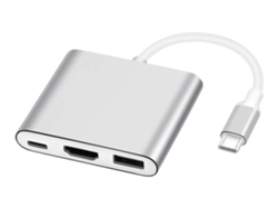 Adaptador Usb-c A Hdmi, Convertidor Usb 3.1 Tipo C A Hdmi 4k Multipuerto Av Con Puerto Usb 3.0, Adaptador Hdmi Para Mac, Color Blanco, Facpoet