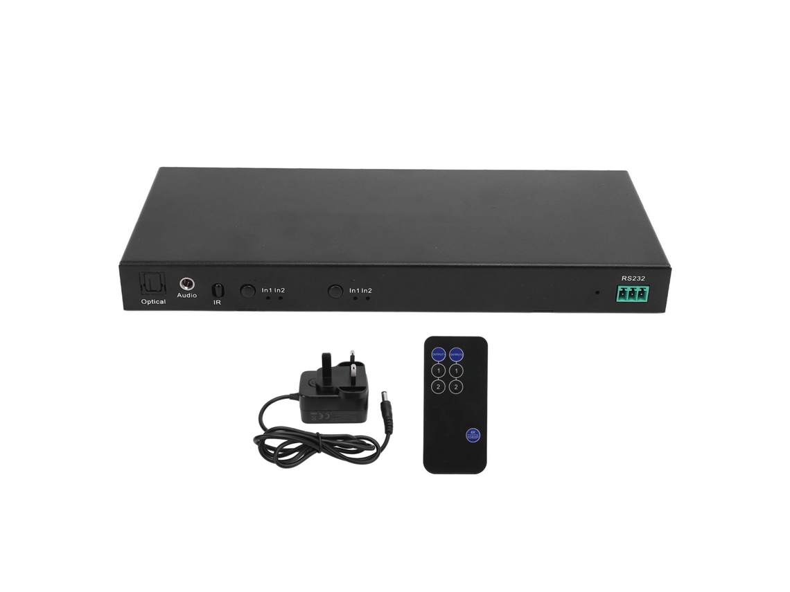 Conmutador De Interfaz De Pantalla Hd 2 En 2 Con Conmutación Sin Interrupciones, 4k A 30 Hz, Enchufe Británico.
