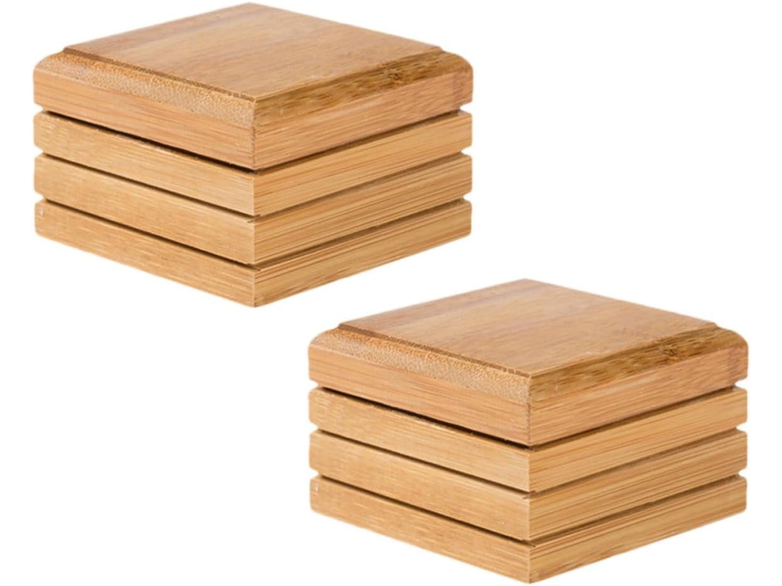 2 Ducha Jaboneras De Bambú Con Desagüe -