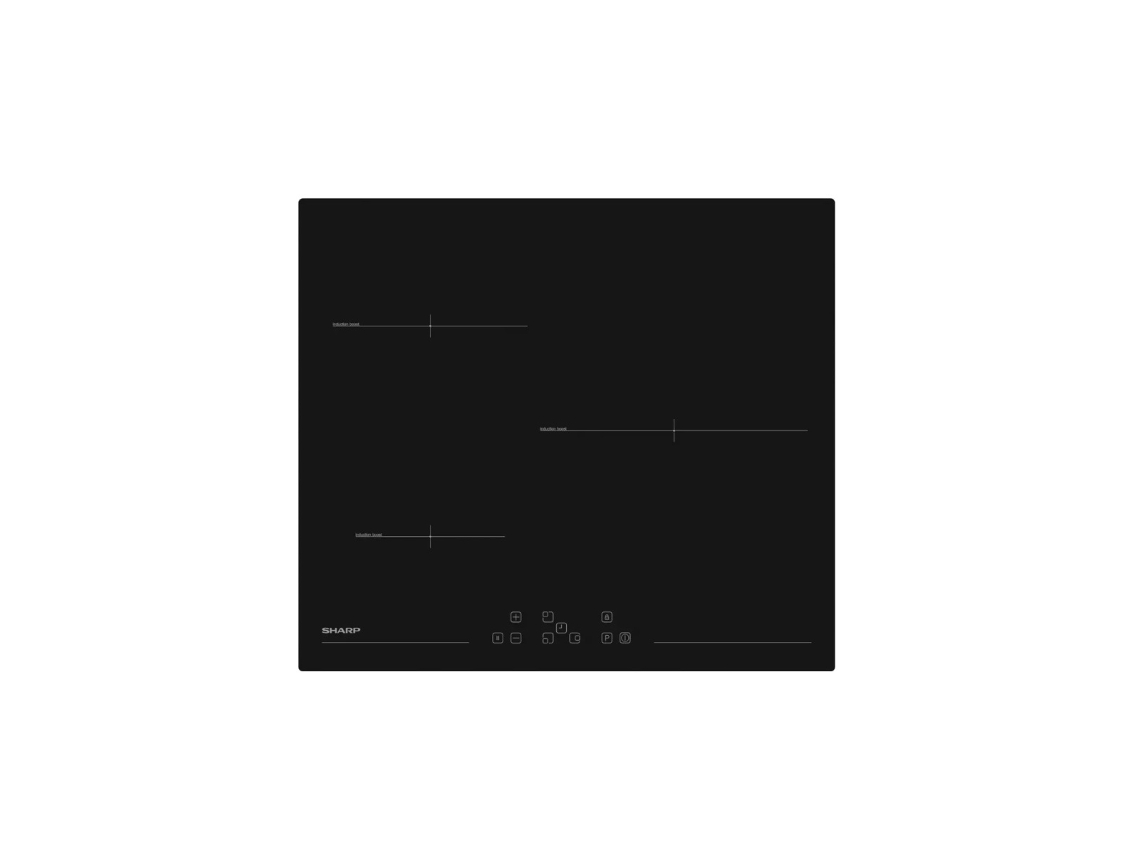 Placa de inducción 3 fuegos 60cm negro. KH6I31NT0I - SHARP