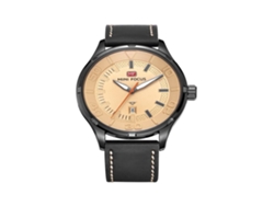 Reloj De Pulsera De Estilo Ejecutivo Para Hombre, Movimiento De Cuarzo Con Correa De Cuero Azul Marino.