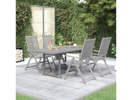 Conjunto 5 de comedor de jardín VIDAXL madera maciza de acacia