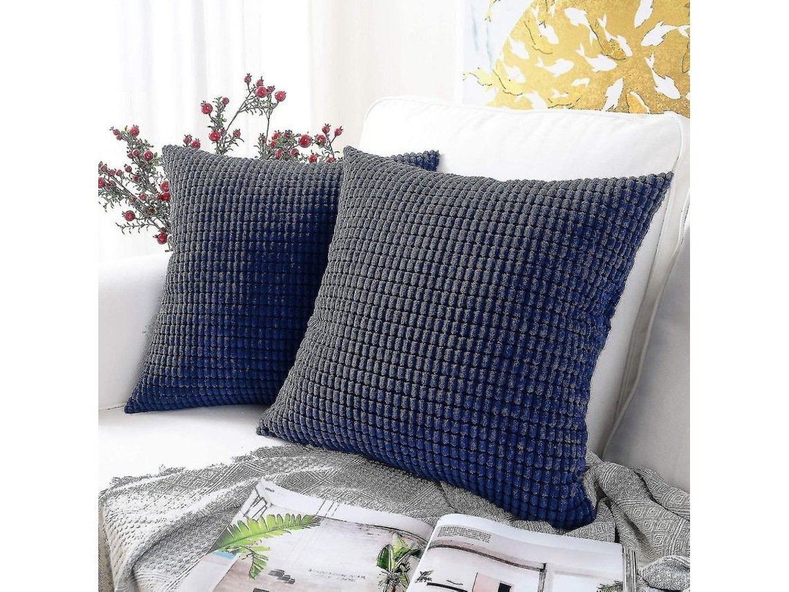 2026-set De 2 Fundas De Almohada De Pana, 45x45cm, Cremallera Oculta, Lavable A Máquina, Para Hogar, Sofá, Coche