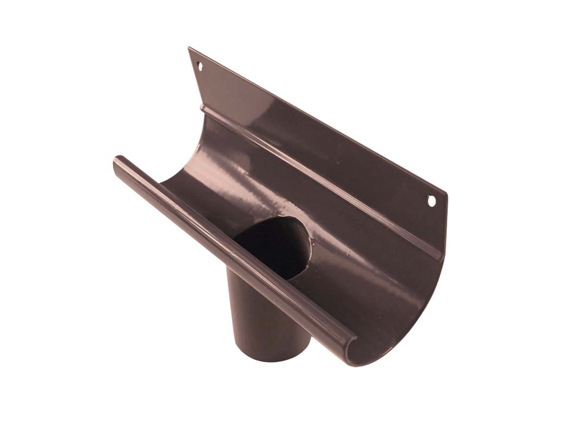 RENOPLAST R50 Conector Colgante de Aluminio para Cajas de Canalón DN 40mm Marrón Canalones de lluvia Perfil de Borde