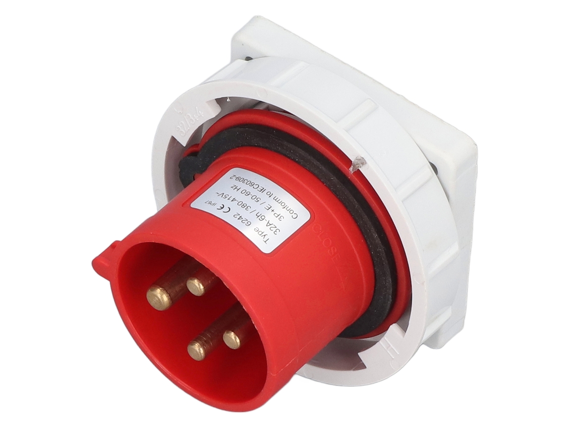 Omni-conector De Alimentación Aérea Impermeable 4 Pin 3p+e 380-415v 32a Industrial Nylon Latón
