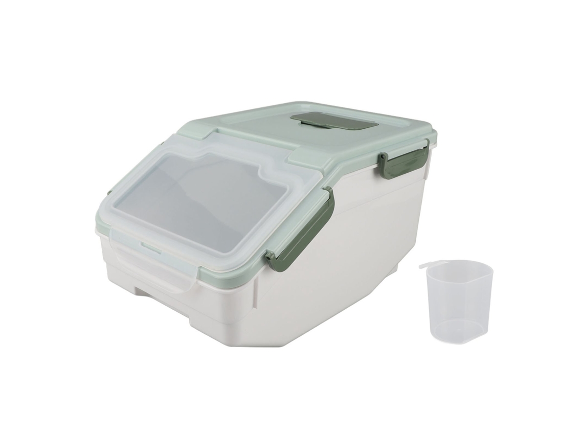 Recipiente Airtight Para Arroz Contenedor Hermético De Almacenamiento Para Granos Harina Snacks 10kg Verde Menta
