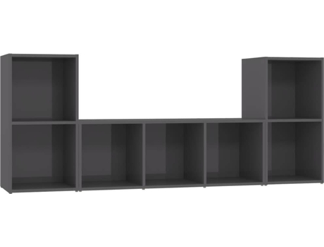 Conjunto 3 Muebles de salón VIDAXL madera de ingeniería gris brillo