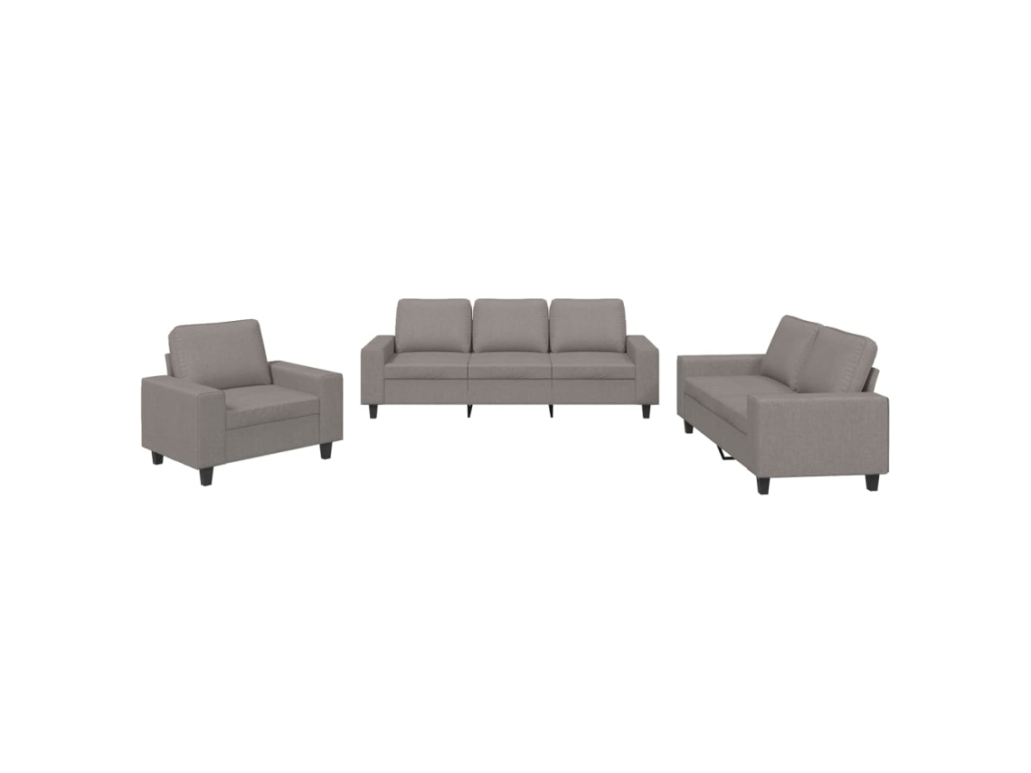 Maison Exclusive - Juego De Sofás 3 Piezas Tela Gris Taupe