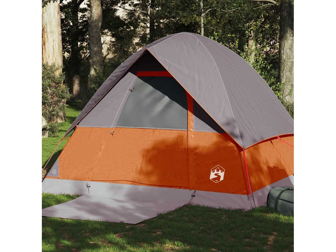Tienda de campaña tipo domo impermeable naranja para 4 personas