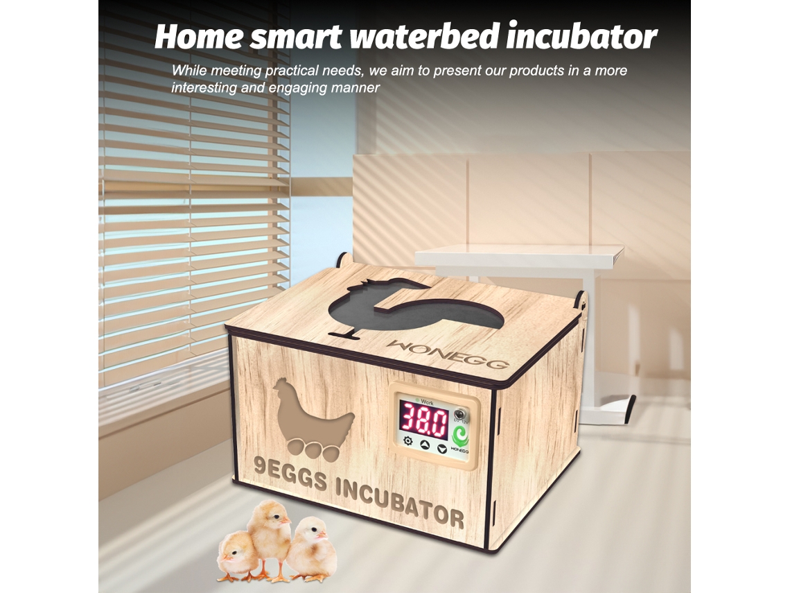 Incubadora De Madera Casera Con Control De Temperatura Para 9 Huevos (de Gallina, Pato, Ganso O Codorniz).