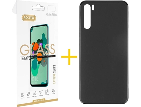 Kit Funda + Protector de Pantalla Oppo A91 ACCETEL Liso (Negro)
