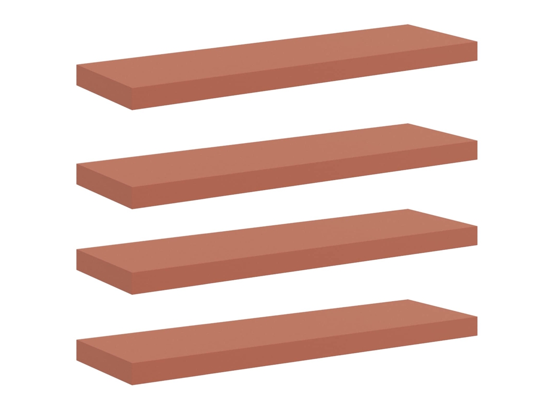 Juego de 4 estantes de pared, rojo, 90 x 23,5 x 4 cm, MAISON EXCLUSIVE
