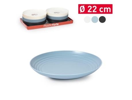 Plato Llano 22 Cm Reutilizable Ideal Fiestas Azul PLASTIC FORTE