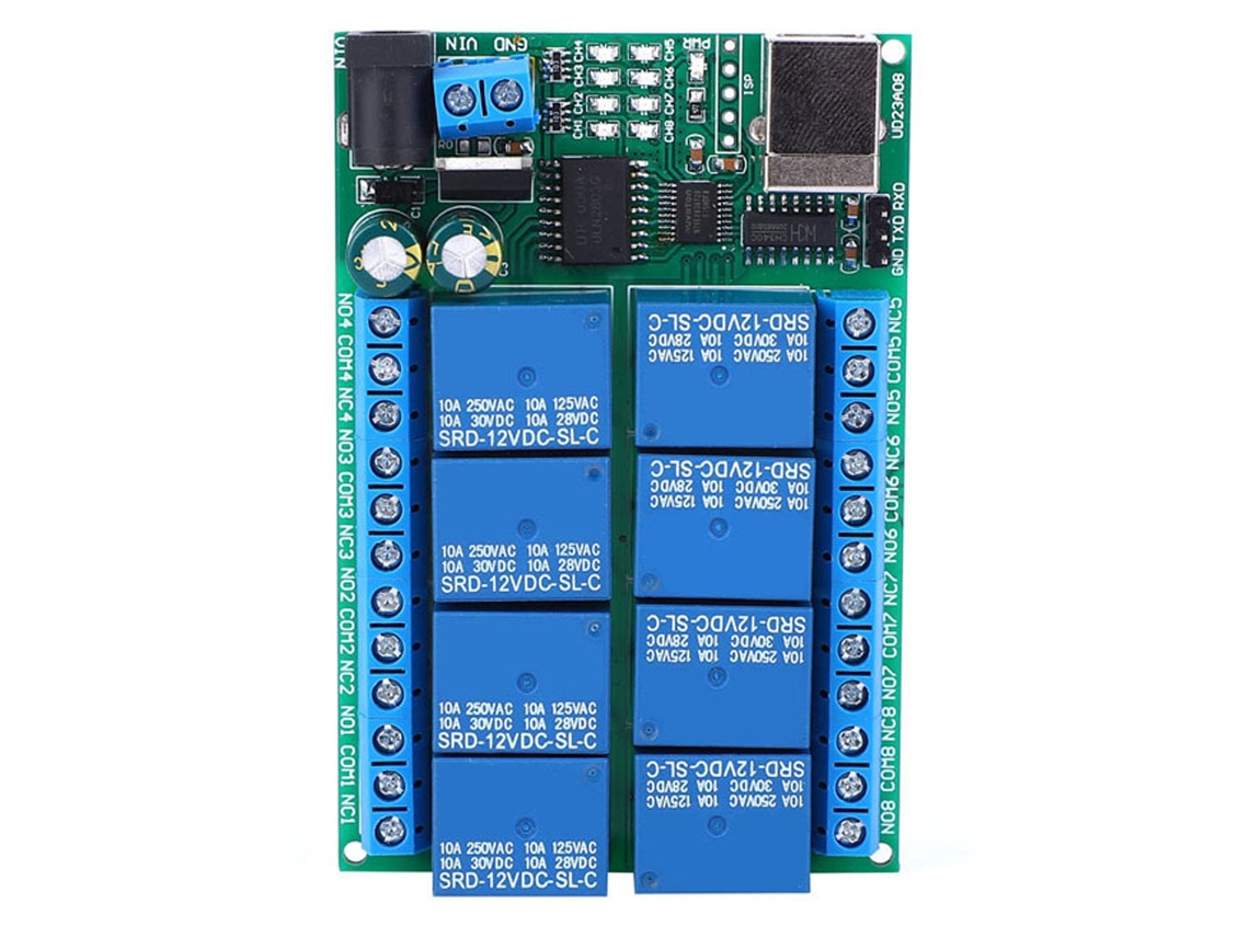 Módulo De Control Remoto Plc Con 8 Canales Uart, Relé Y Usb, Motor 12vdc Multifunción