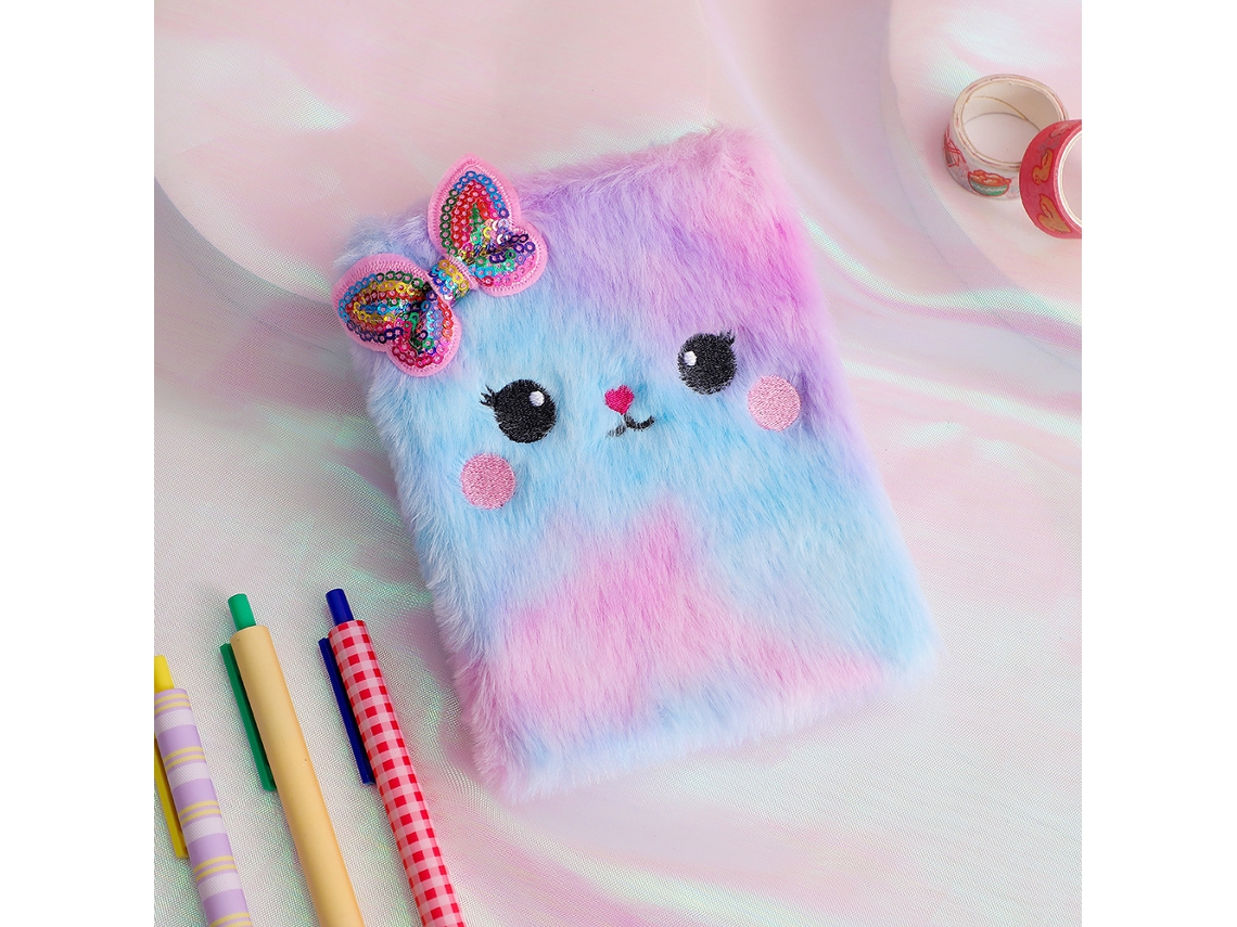Cuaderno de diseño animado: Lindo gatito de peluche MDUG (rojo)