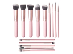 Juego de 14 brochas de maquillaje para base y polvos sueltos de cerdas suaves de Rosewell