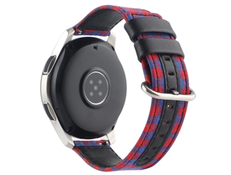 Correa de nailon con hebilla ovalada para Samsung Galaxy Watch 5 40mm/Watch 5 44mm/Watch 5 Pro 45mm - azul/cuadros rojos