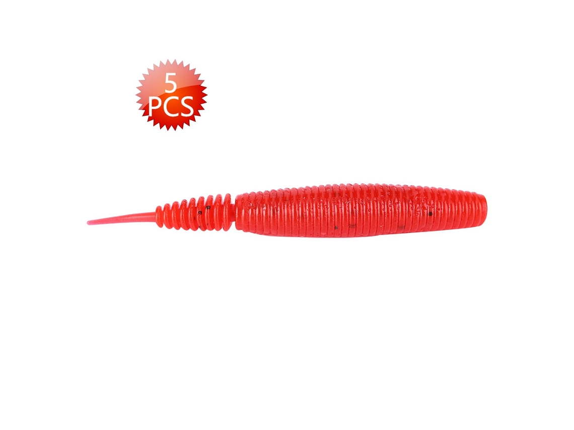 2026rebe-heng Jia 5pcs 7g/9.8cm Señuelos De Plástico Suave Gusano Para Pesca Cebo Rojo Accesorio De Pesca