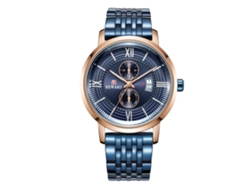 Reloj De Pulsera Reward Para Hombre, De Acero Inoxidable Con Brazalete De Acero Inoxidable, Ideal Para Negocios Y Uso Diario (oro Rosa + Oro Azul).