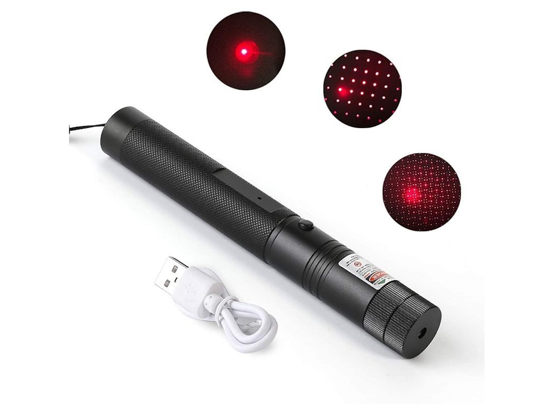 Linterna Led Portátil De Alta Potencia Con Carga Usb, Ajuste De Enfoque, Resistente Al Agua Y Láser Rojo/verde.
