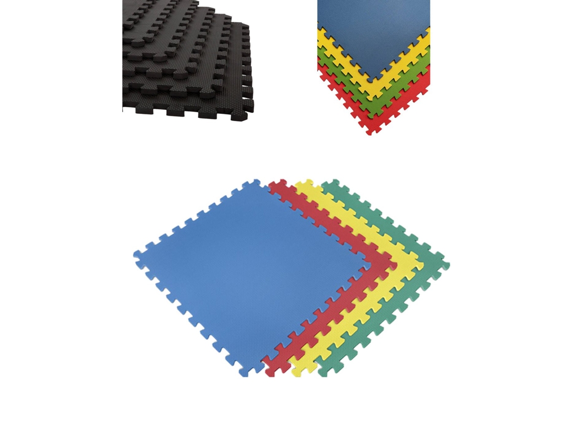 Esterilla Puzzle Para Suelos De Gimnasio Y Fitness | Protección De Goma 60x60 Cm | Colchoneta Antideslizante Multicolor 36 Piezas - 12,96 M²