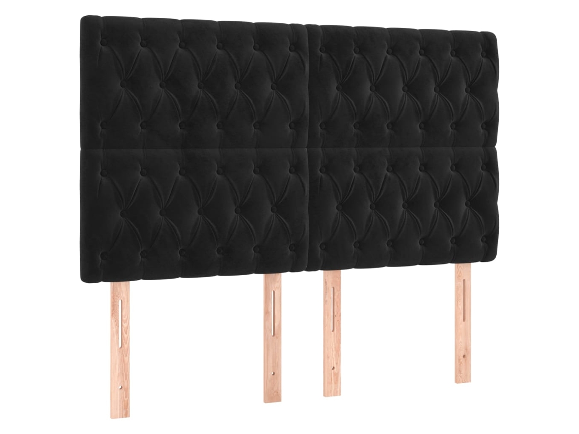 Maison Exclusive - Cabecero Terciopelo Negro 144x7x118/128 Cm