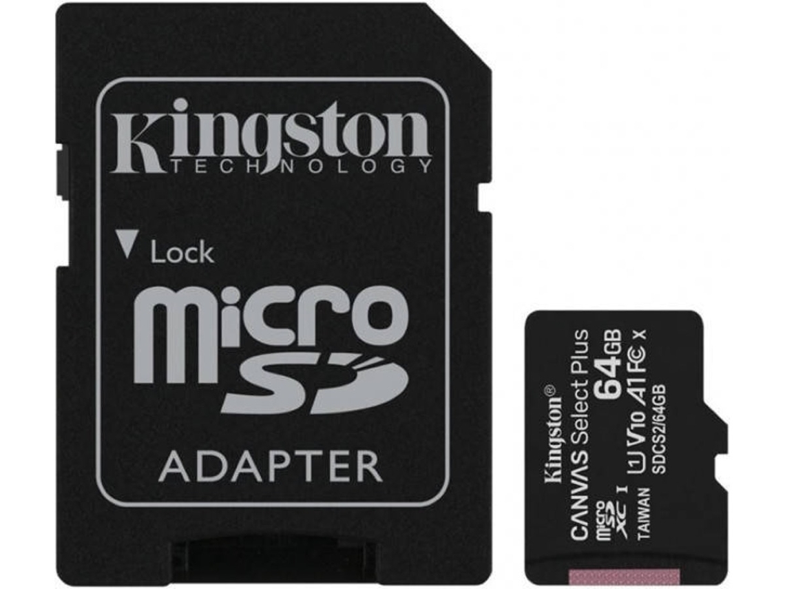 Tarjeta de Memoria MicroSDXC KINGSTON Canvas Select Plus (64 GB)