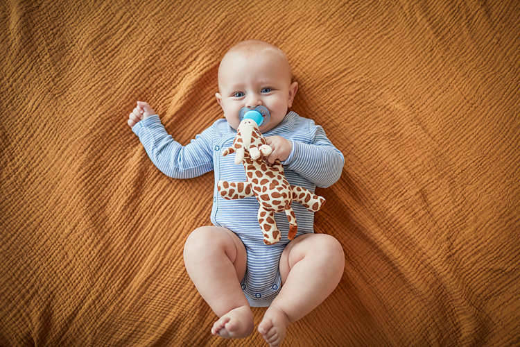 Chupetes AVENT Snuggle Girafa + Ultra Soft (0-6m - Azul)